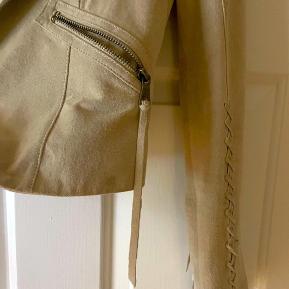 Sam Edelman leather fringe jacket Sz S - Picture 6 of 8